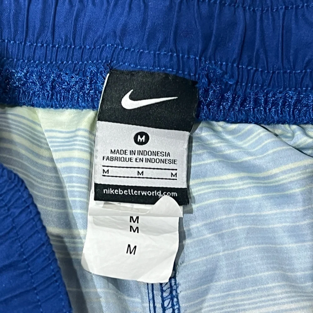 Nike Striped Swim Shorts in Blue and Yellow Swim Trunks Summer Bathing Suit